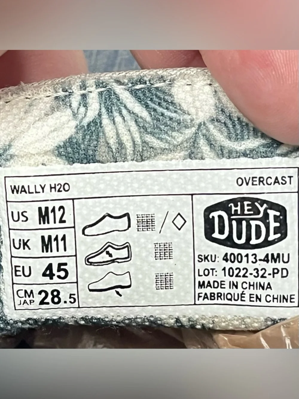 Hey Dude Wally H2O Overcast Men’s Slip on Water Shoes Size 12 Blue Grey - Picture 15 of 16